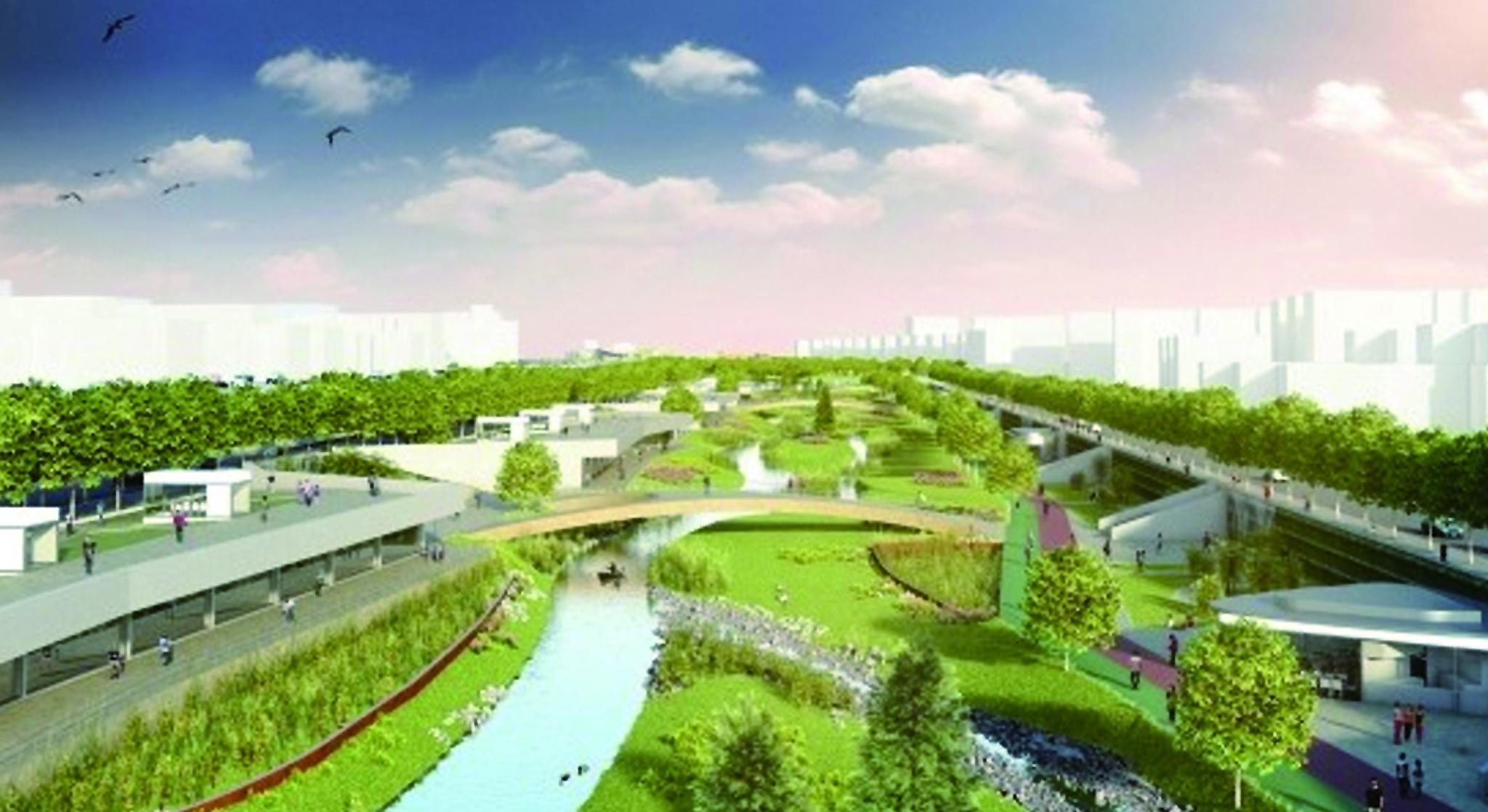 最长液晶天幕将点亮圭塘河