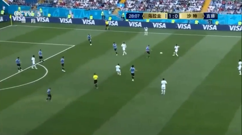 【2018俄罗斯世界杯】乌拉圭1-0沙特 苏亚雷斯