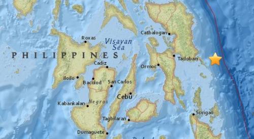 菲律宾东部海域发生5.4级地震 震源深度35公里