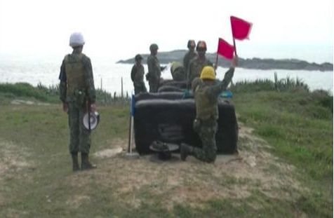 台陆军金门边防部进行演训。（图片来源：台湾联合新闻网）