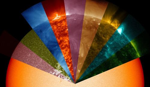 NASA发布一张由23张照片合成为一张的太阳活动图片。来源：NASA。