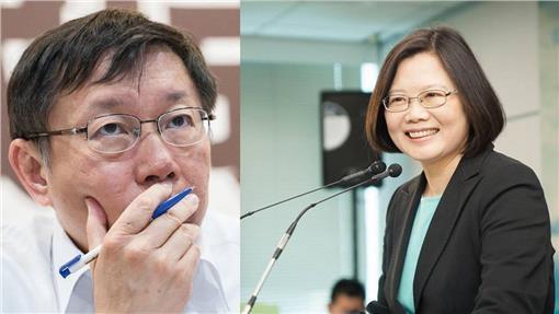 柯文哲(左)与蔡英文(右)应对“独派”的策略大为不同