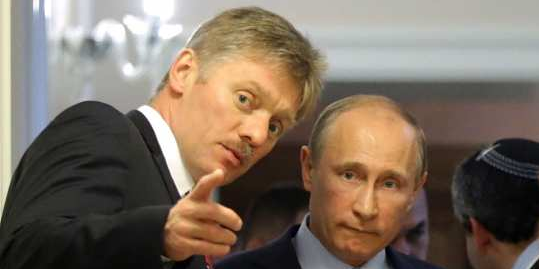 俄总统发言人德米特里·佩斯科夫（左） 俄总统普京（右）