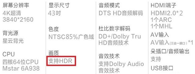 某些品牌电视产品介绍页只说“支持HDR” 不说明标准，居心叵测