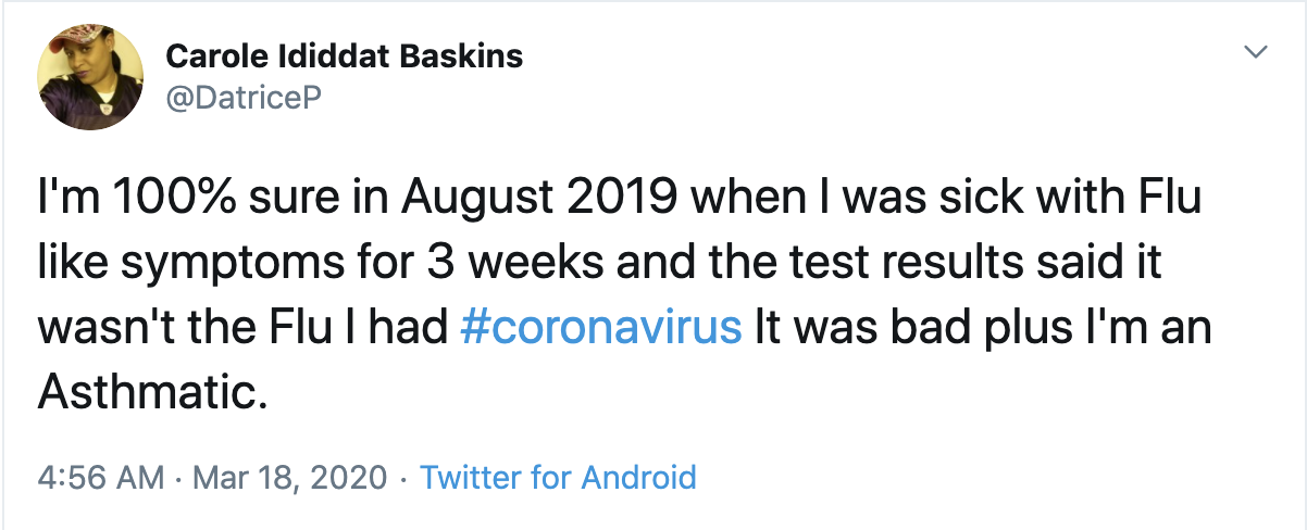 网民多名美国网民自曝去年感染新冠肺炎：病毒存在的时间比想象中长