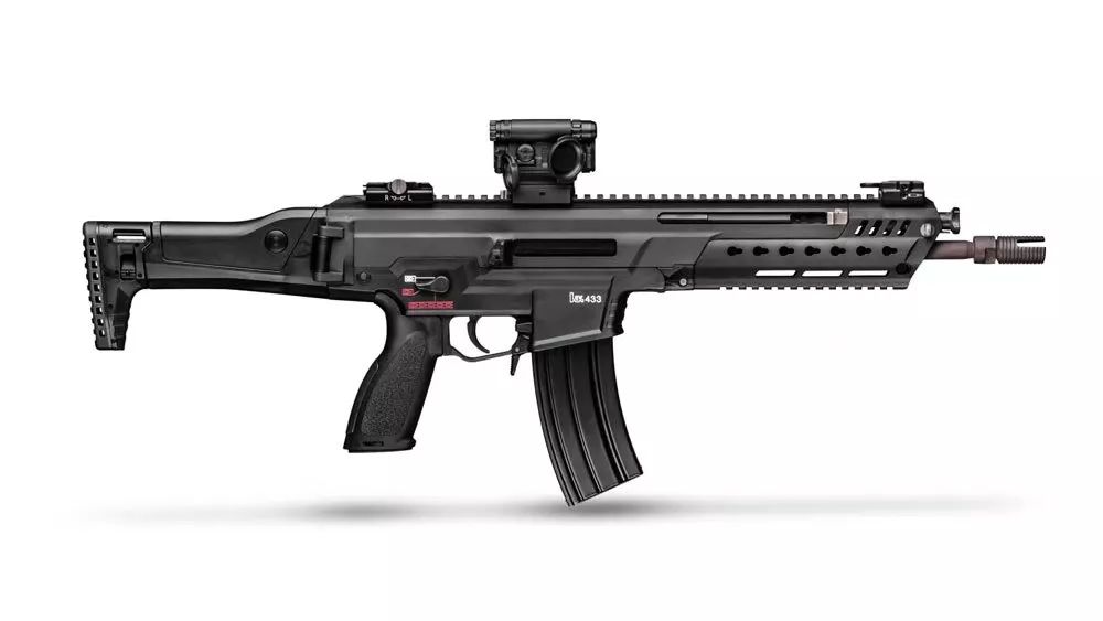 看看世界顶尖步枪的广告照片，德国HK公司的魔改G36、HK417|老照片