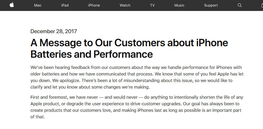 苹果官网道歉截图