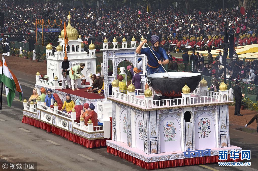 印度举行阅兵游行庆祝第69个共和国日 摩托车