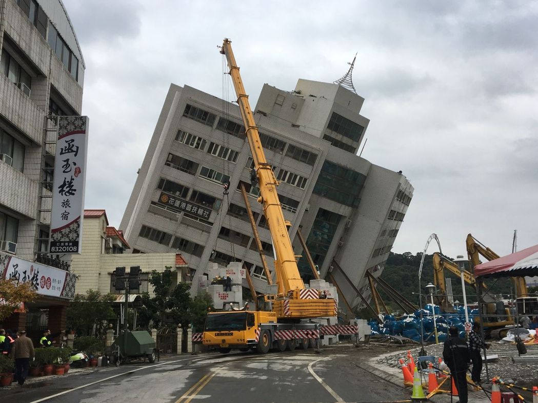 花莲灾区受损情况严重(图片来源:“联合新闻网”)