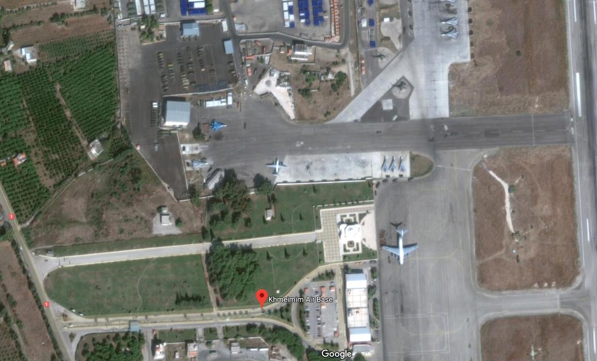  叙利亚赫梅米姆（Khmeimim）空军基地卫星图