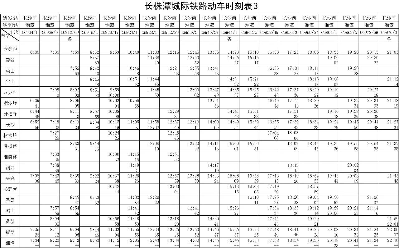 最新| 长株潭城际铁路全线开通运营,票价,最全时刻表都在这