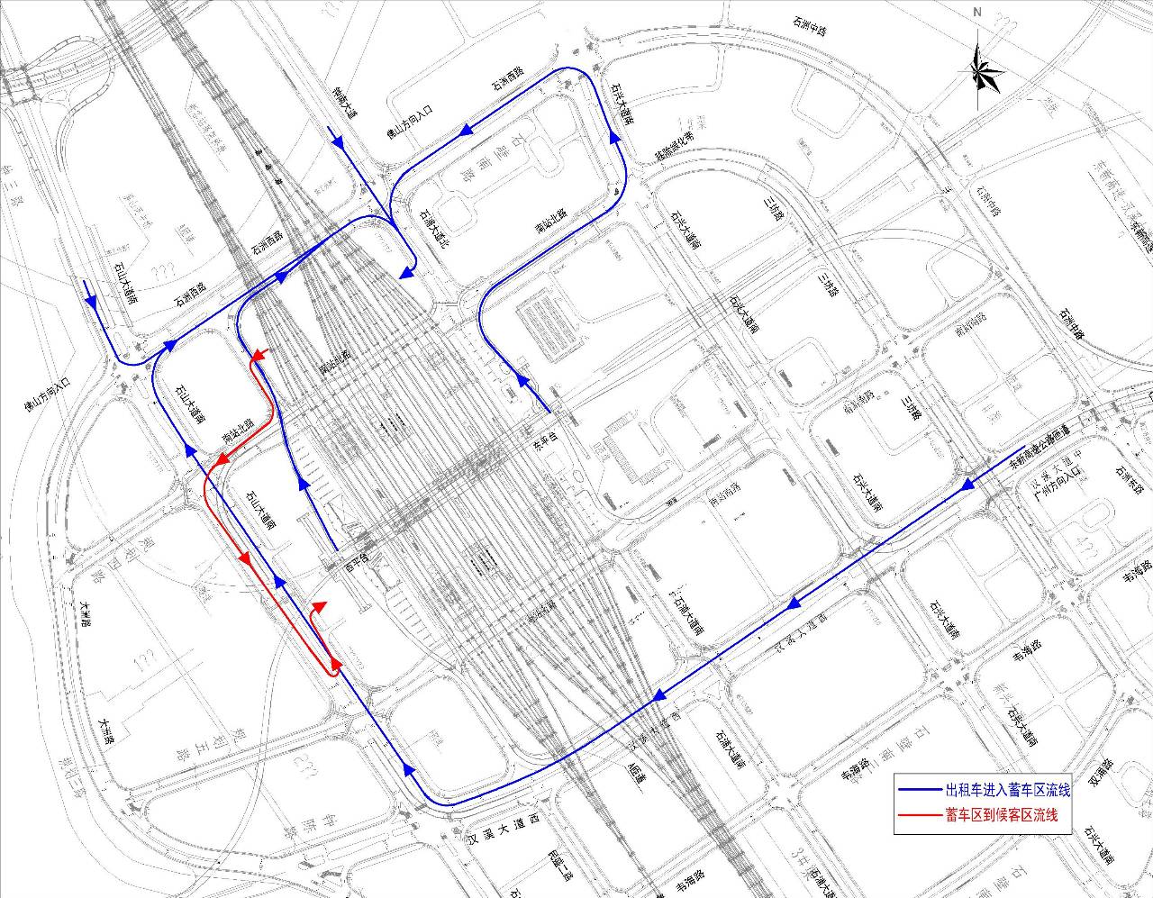 明天起，广州南站核心区内所有路段禁止车辆停放!