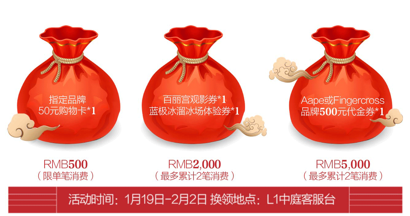 新年少不了给家人朋友买礼物 恒隆广场也给大家准备了暖心的新春福袋