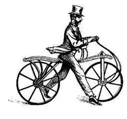 ▲德莱斯发明的自行车