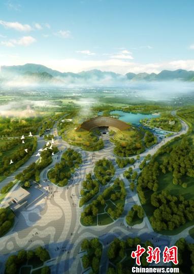 2019年北京世园会中国馆建筑方案7日晚发布。中国馆将坐落于长城脚下,环山抱水,突出中国特色,将采用一系列节能降耗措施,打造一个绿色建筑。 曾鼐 摄
