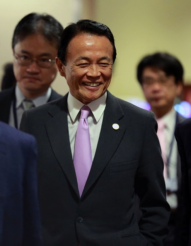 资料图片：日本财务大臣麻生太郎。新华社记者 罗欢欢 摄