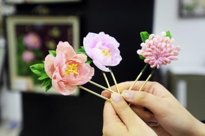 大师创新设计 头戴通草花