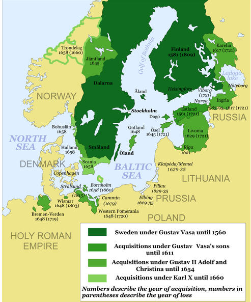 瑞典王国领土的变迁