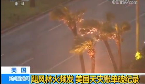 美国：飓风林火频发 美国天灾账单破纪录