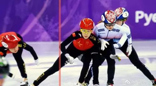<p> 中国队员从外道强切入内道</p> 国际滑联驳回中国队申诉,但给出的理由仍让人疑惑