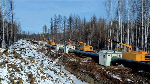  中俄原油管道，大兴安岭施工点。视觉中国