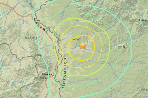 莫桑比克和马拉维边境附近地区发生5.6级地震。（图片来源：美国地质勘探局网站截图）