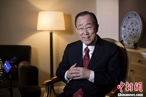 资料图片：联合国前秘书长潘基文。 中新社记者 刘关关 摄