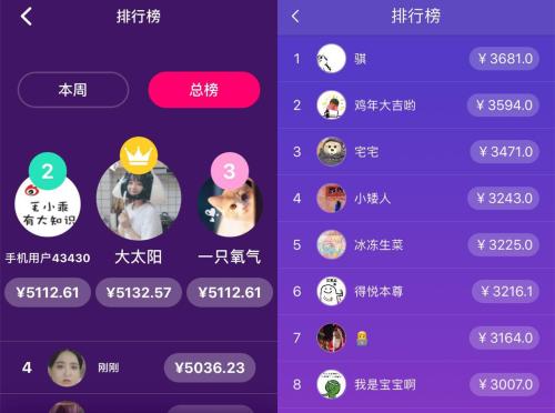 《冲顶大会》与《芝士超人》排行榜。来源：《冲顶大会》APP与《芝士超人》APP截图。