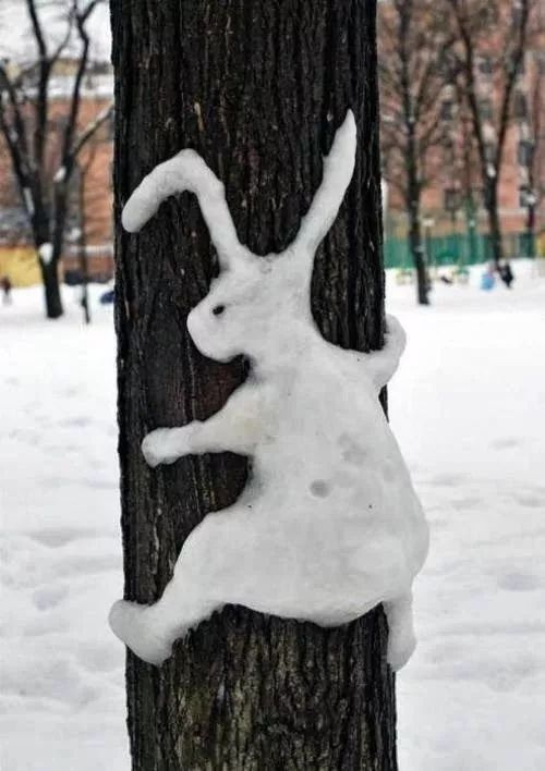 谁堆的雪人,太有才了!