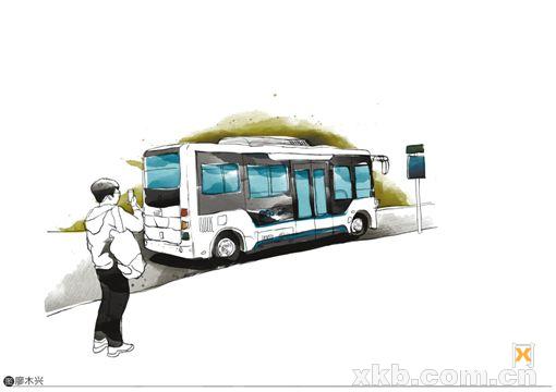 方向盘自己会转,靠站自动变线停车|公交车|司机|_新浪
