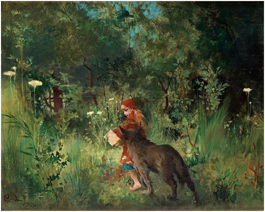《小红帽与大灰狼》（作者：Carl Larsson）