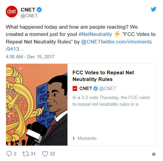 美国FCC废除网络中立!科技行业表示失望和反