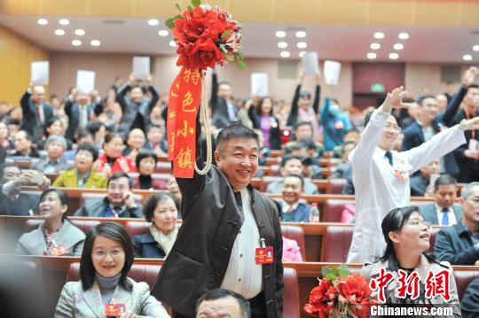  自家种植的花球都成为委员手上的“抢麦”“利器” 廖树培 摄