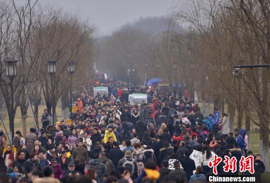 中国新闻网:春节假期杭州西湖迎百万游客 “人海游湖”成景观