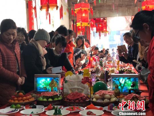浙江非遗“杭坪摆祭”现场：精美米塑栩栩如生