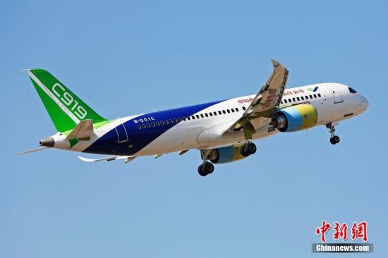 资料图:C919。 中新社记者 殷立勤 摄