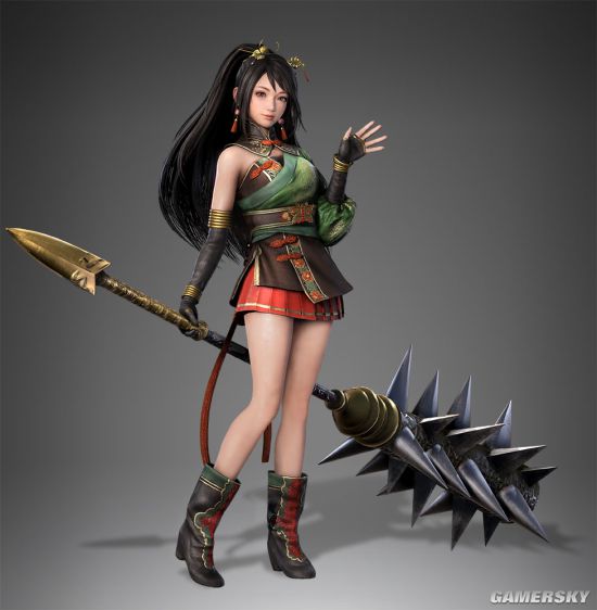 真三国无双8》关银屏人设图娇俏少女持握巨型狼牙棒_新浪游戏_