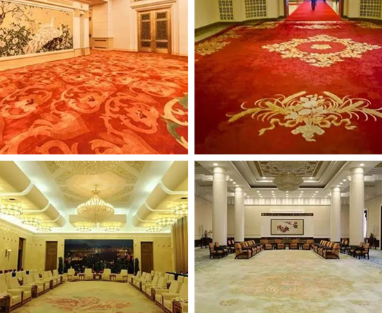 澎湃新闻:人民大会堂里最大地毯重3吨多:天津制造 百人抬入