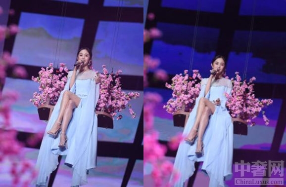 杨幂跨年晚会秀书法 与张杰演绎唯美表演