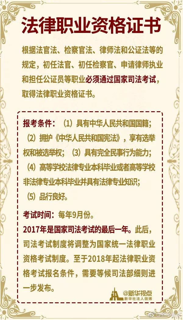 这8个证书含金量 很高 明年起司法考试将调整