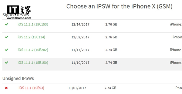 苹果iOS 11.1及以下验证通道关闭,已无法降级