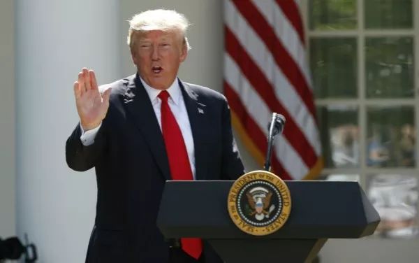 特朗普2017年6月1日在白宫宣布，美国将退出应对全球气候变化的《巴黎协定》。新华社/路透
