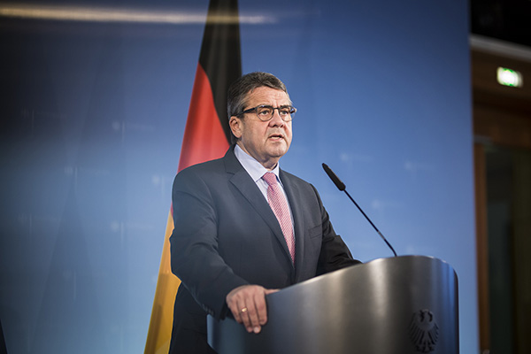 德国外长加布里尔。视觉中国 资料图