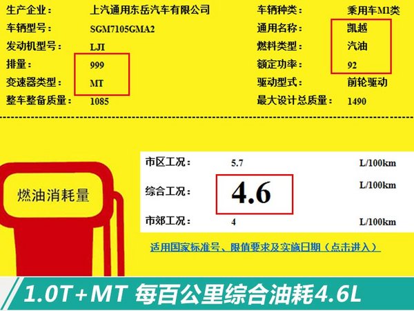 别克凯越将“复活” 搭1.0T引擎-油耗下降3成