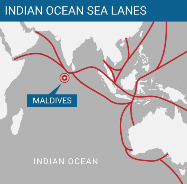 马尔代夫位置示意图