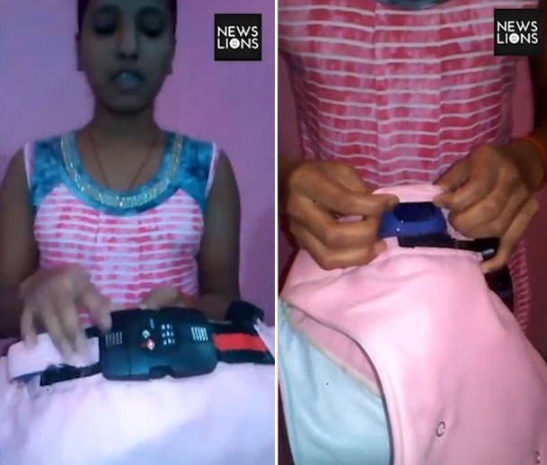 印度女孩发明防性侵内裤 配密码锁和定位系统