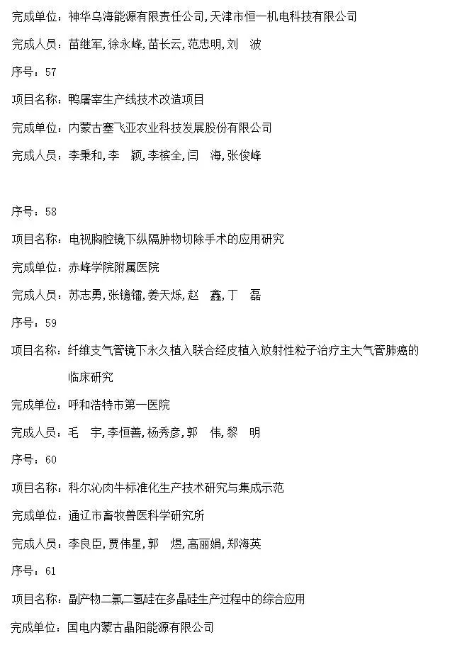 内蒙古自治区人民政府关于2016年度自治区科学技术奖励的决定