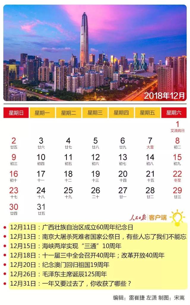 新的一年有啥大事?2018年新闻日历来啦!|日历