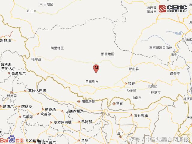 西藏那曲市尼玛县发生3.4级地震