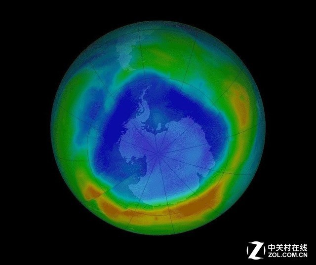 南极臭氧层空洞 在全面禁用氟利昂以后有所好转